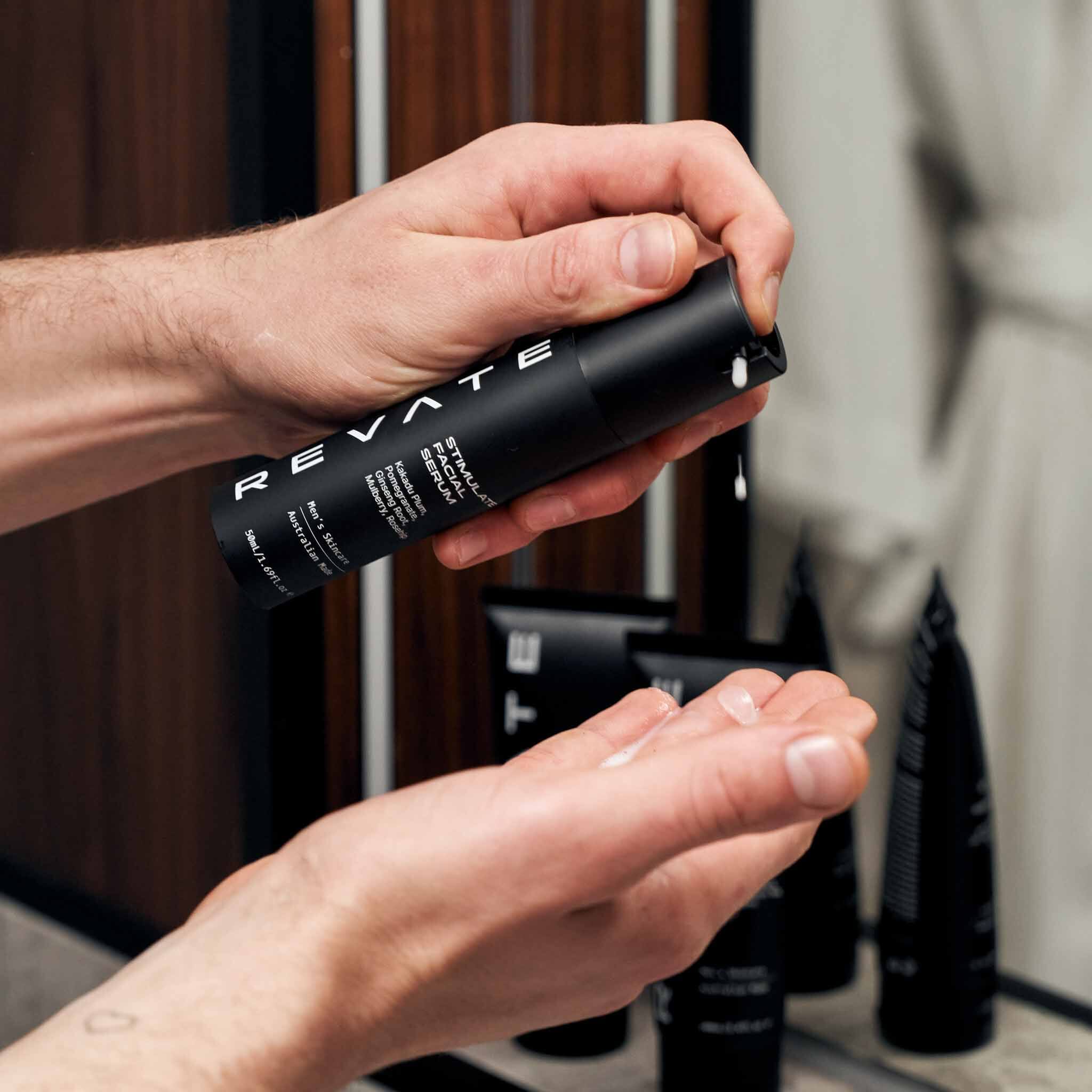Revate Skin Stimulate Facial Serum In Hand