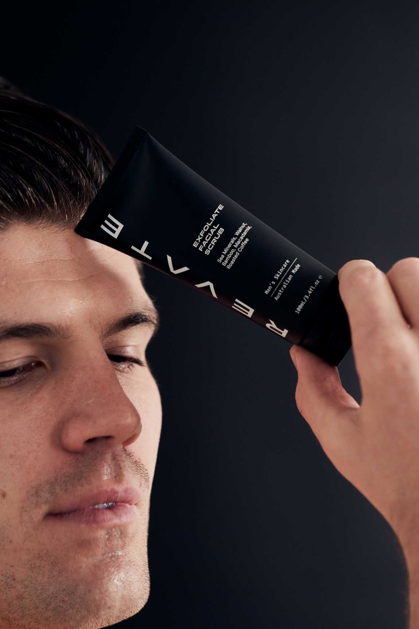 Mens facial scrub bamboo sea minerals