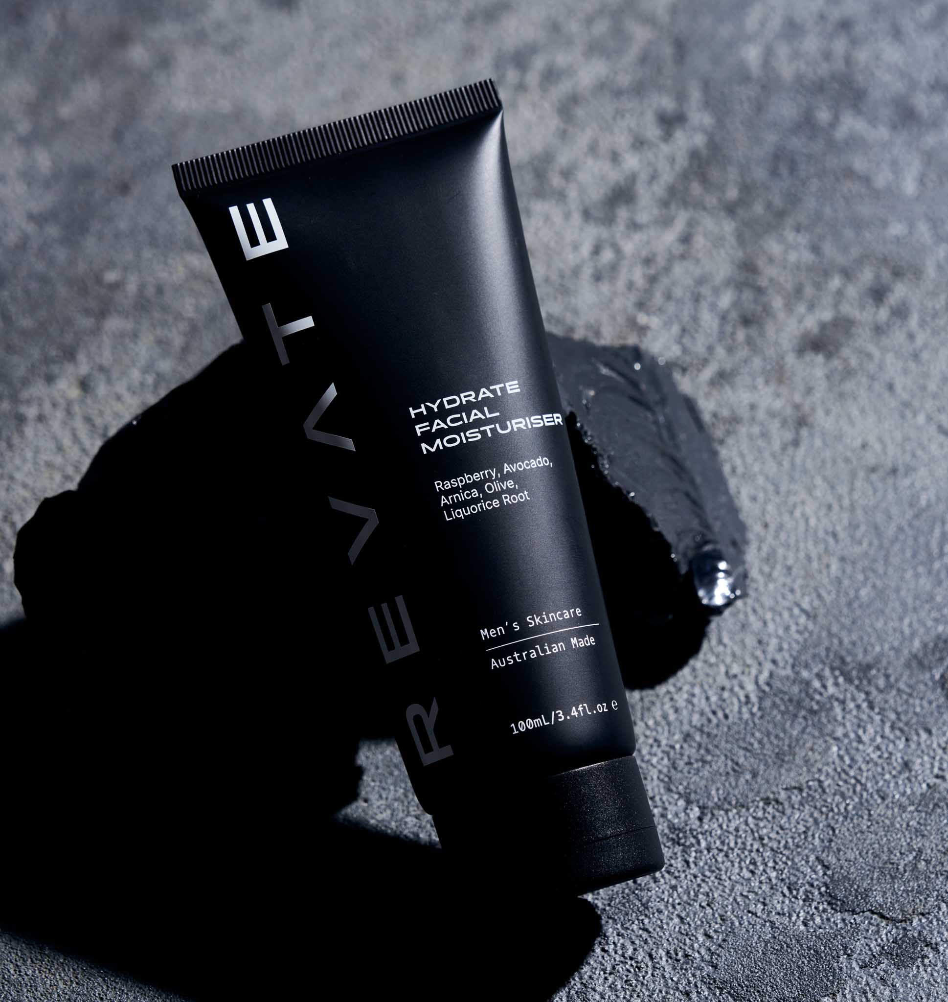 Revate hydrate facial moisturiser on rock