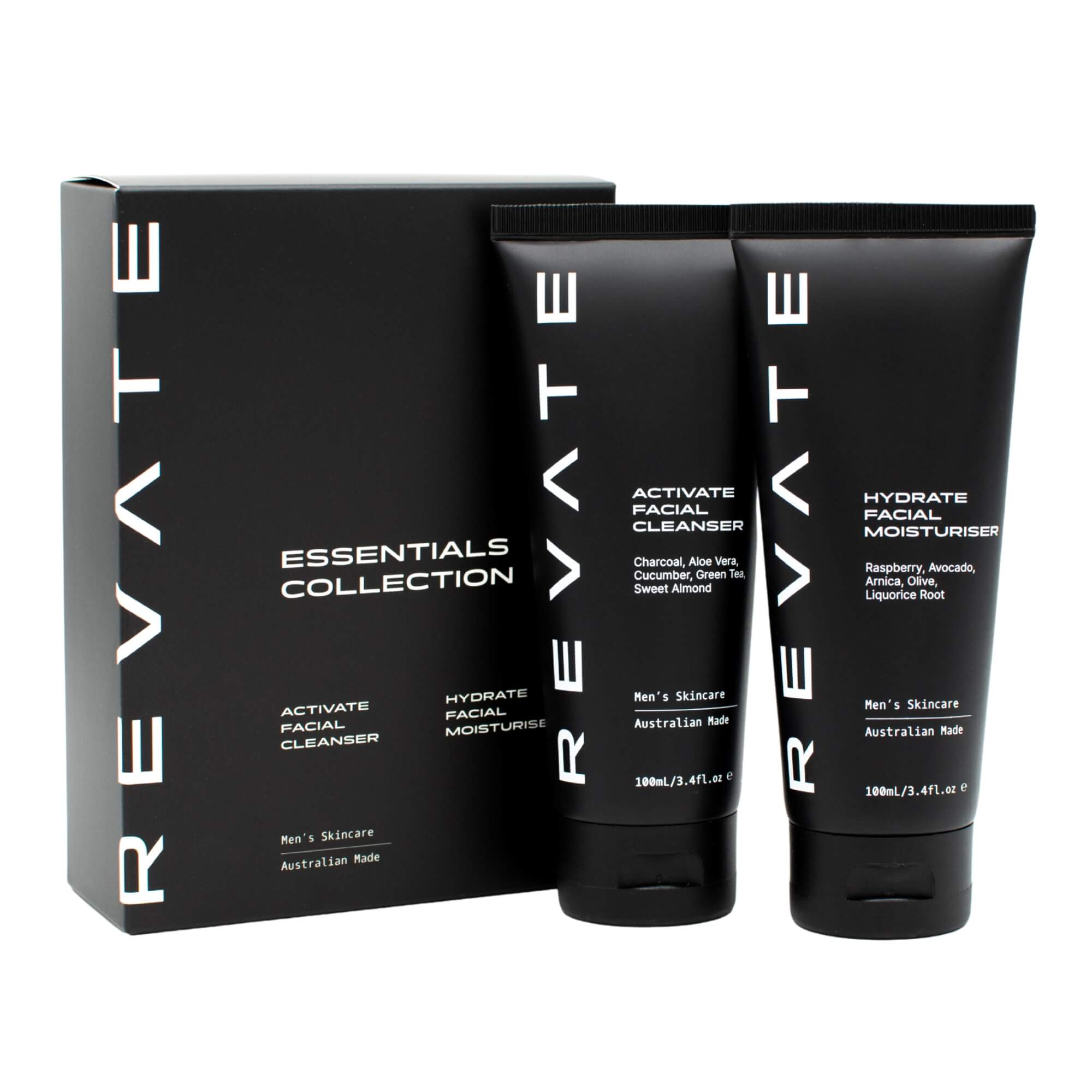 Revate Skin Cleanser & Moisturiser including a collection box.